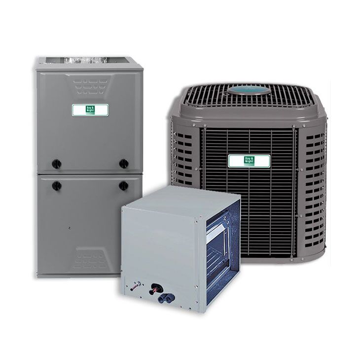 Day and Night 3 Ton 16.5 SEER2 Two Stage Multi-Positional 80% AFUE 70K BTU Variable Speed Gas Furnace Split System Actual AHRI Rating of 16.5 SEER2