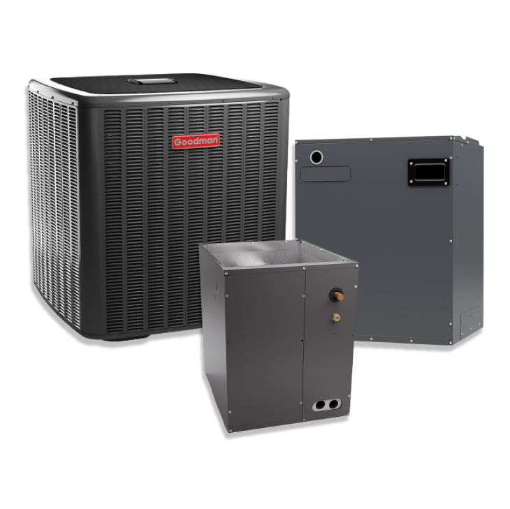 Goodman 3 Ton 20 SEER Vertical Variable Speed Split Heat Pump Inverter + Flex Air Ducts