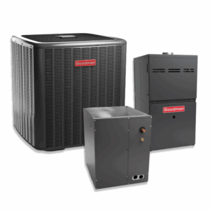 Goodman 4 Ton 19.5 SEER2 Variable AC Inverter Matched with 80% Two Stage 80K BTU Variable Speed Vertical Gas Furnace Actual AHRI Rating 19.5 SEER2