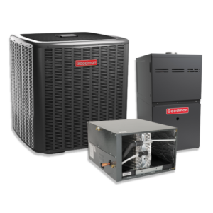 Goodman 4 Ton 19 SEER2 Variable AC Inverter Matched with 80% Two Stage 80K BTU Variable Speed Horizontal Gas Furnace Actual AHRI Rating 19 SEER2