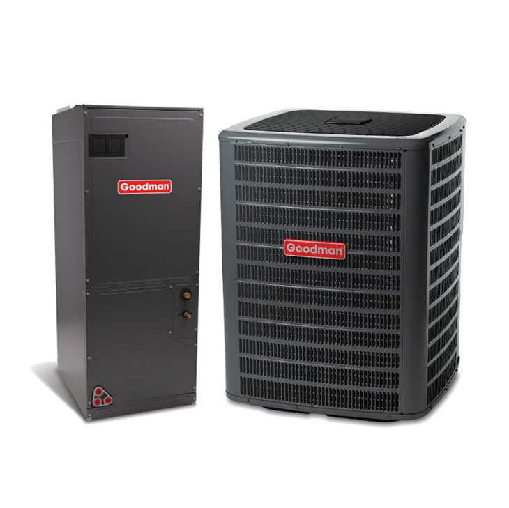Goodman 2 Ton 17.2 SEER2 Two Stage Communicating Split Heat Pump with Variable Speed Multi-Positional Air Handler Actual AHRI Rating 17.2 SEER2 + Flex Air Ducts