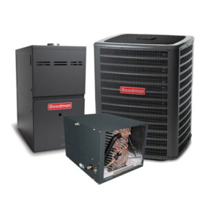 Goodman 2 Ton 17.2 SEER2 Two Stage AC Matched with 80% Two Stage 60K BTU Variable Speed Horizontal Gas Furnace Actual AHRI Rating 17.2 SEER2